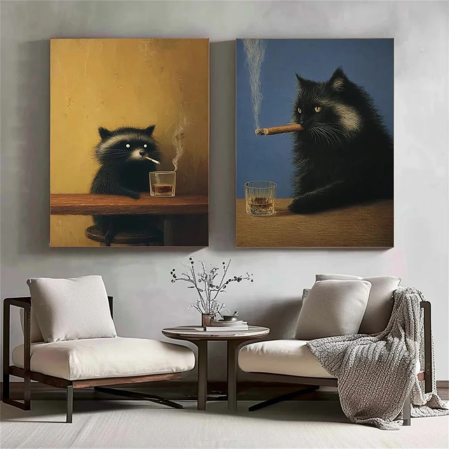 Abstract Animal Wall Art Set of 2 #DL070