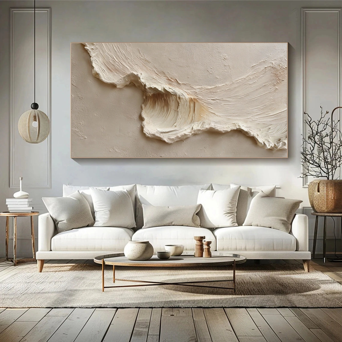 Abstract Ocean And Sky Textured Wall Art #OS133