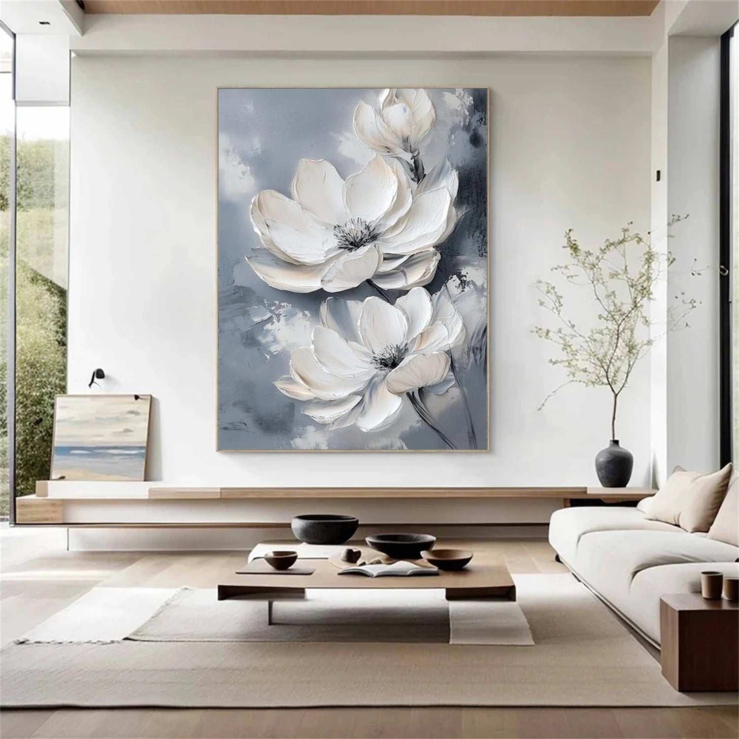 Abstract Flower And Tree Textured Wall Art #FT027