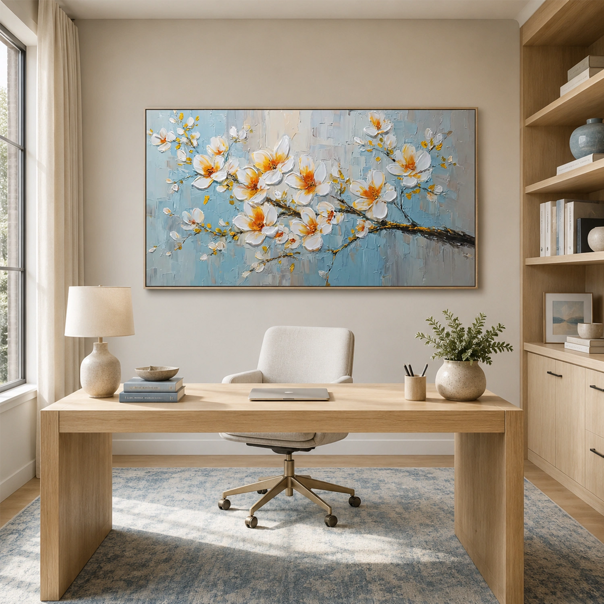 Abstract Flower And Tree Textured Wall Art #FT050
