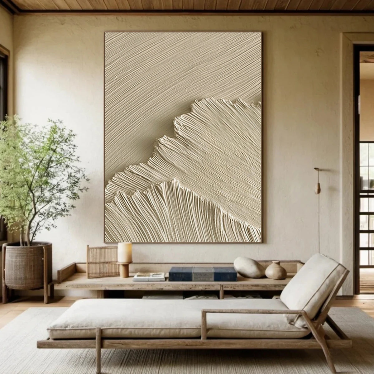 Beige Minimalist Textured Wall Art #MW032