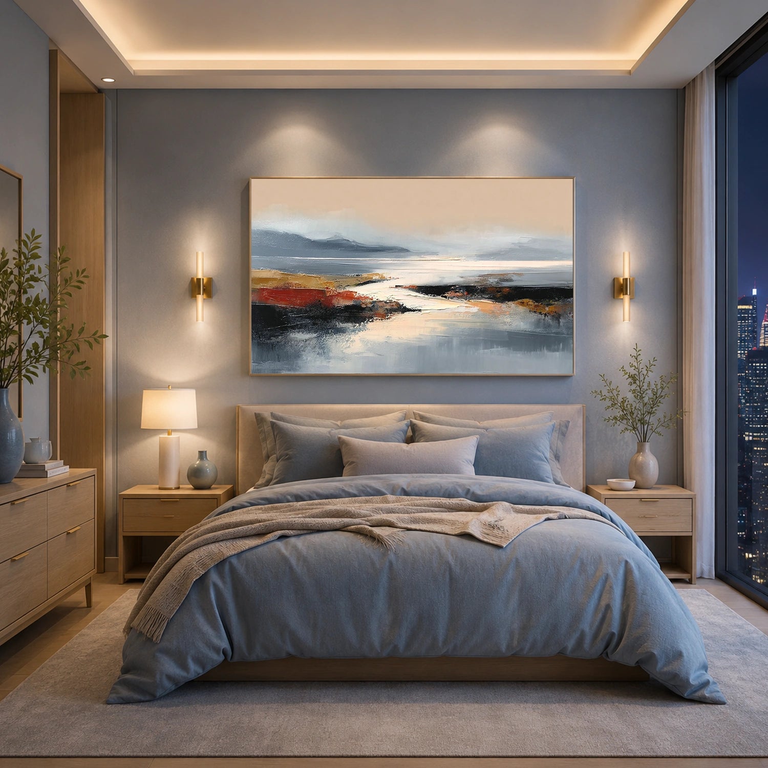 Abstract Ocean And Sky Wall Art #OS085