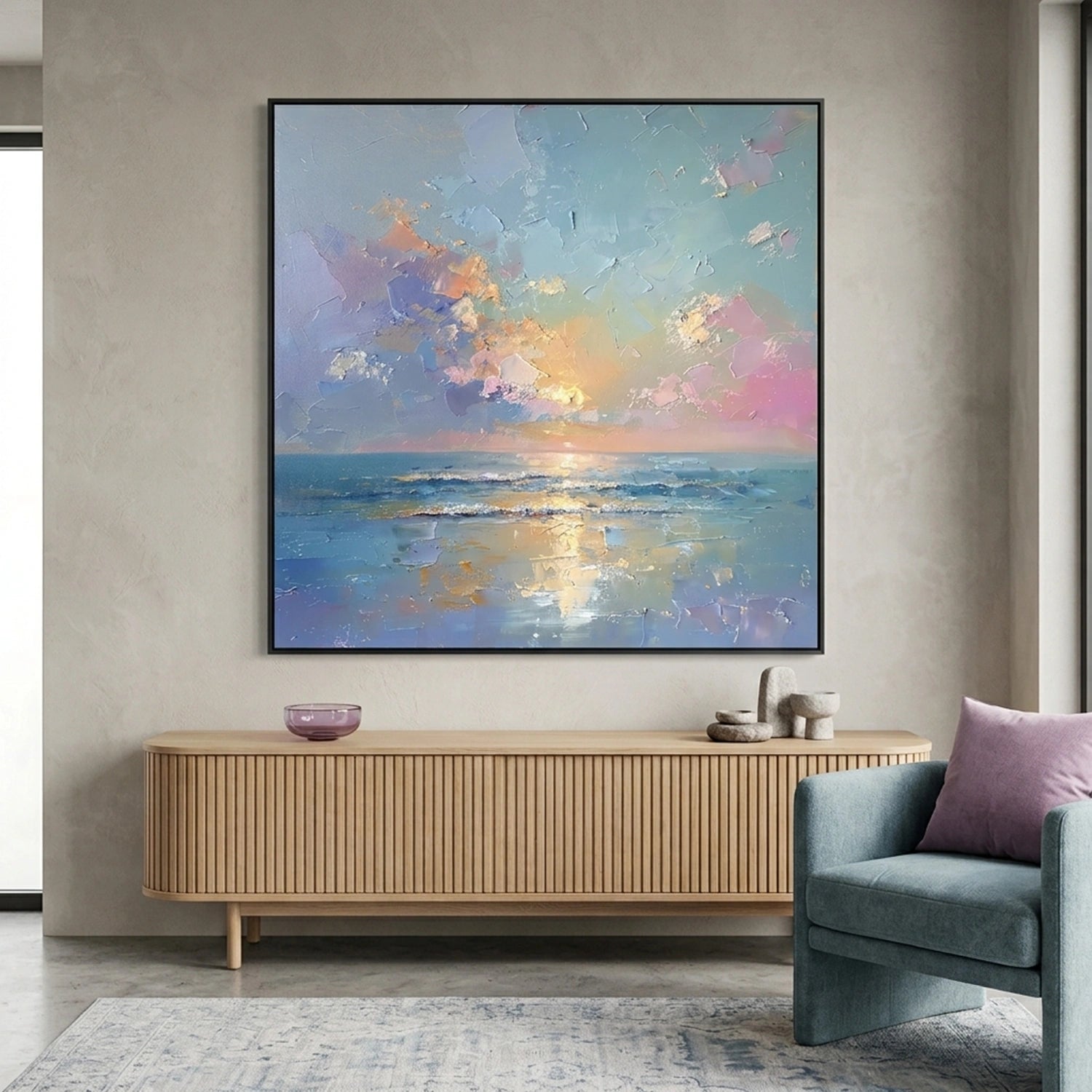 Abstract Ocean And Sky Wall Art #OS009