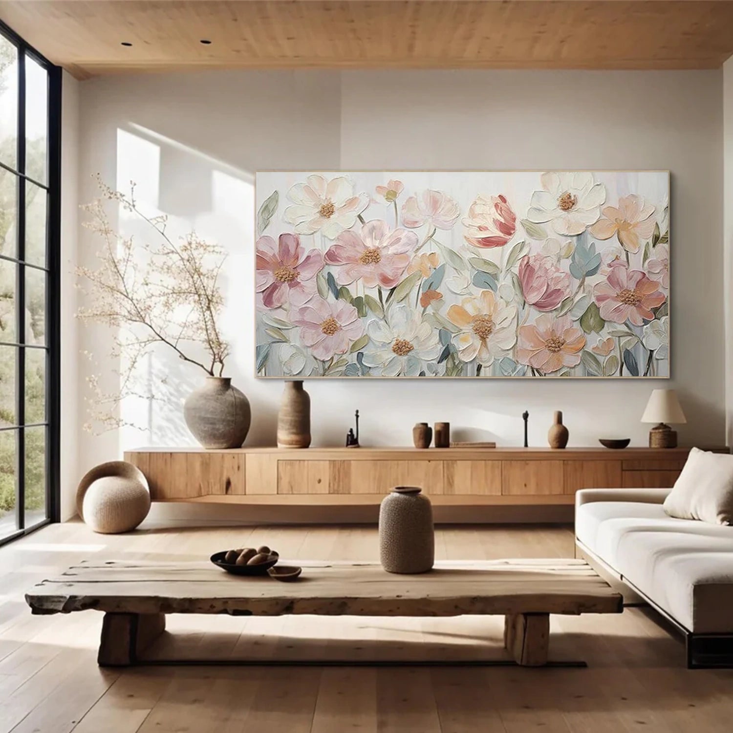 Abstract Flower And Tree Textured Wall Art #FT035