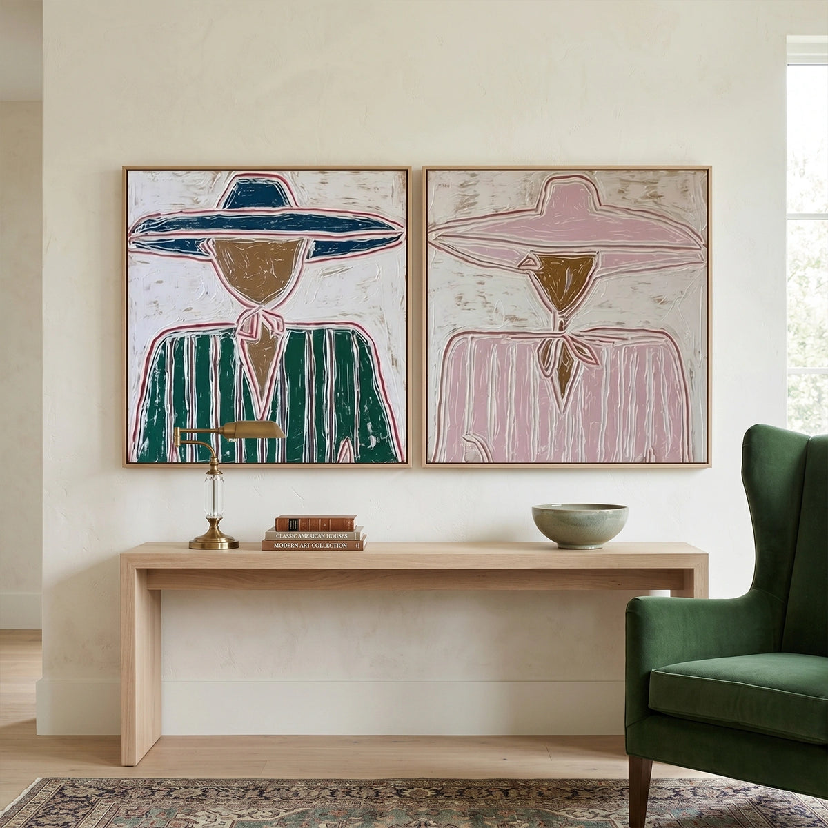 Western Cowboy Wall Art Square Set of 2 #AC063