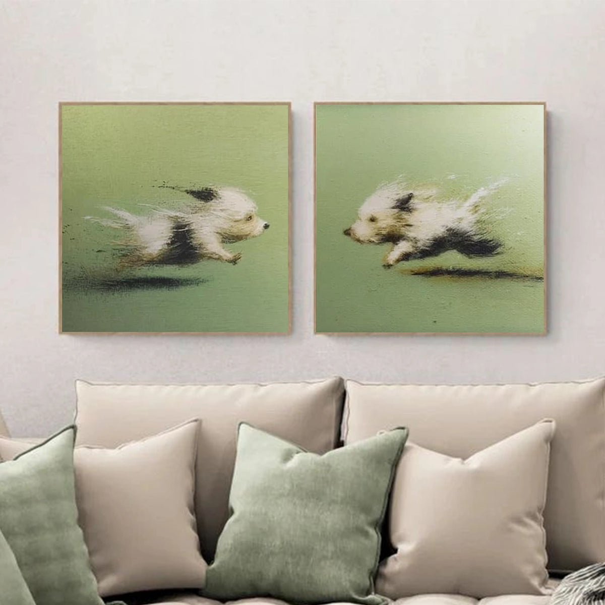 Abstract Animal Dog Wall Art Set of 2 #AN021