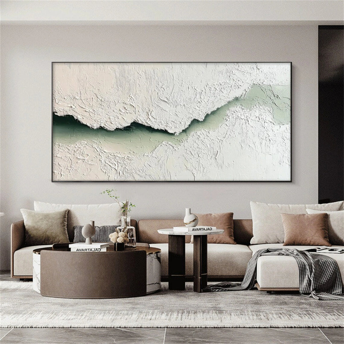 Abstract Ocean And Sky Textured Wall Art #OS138