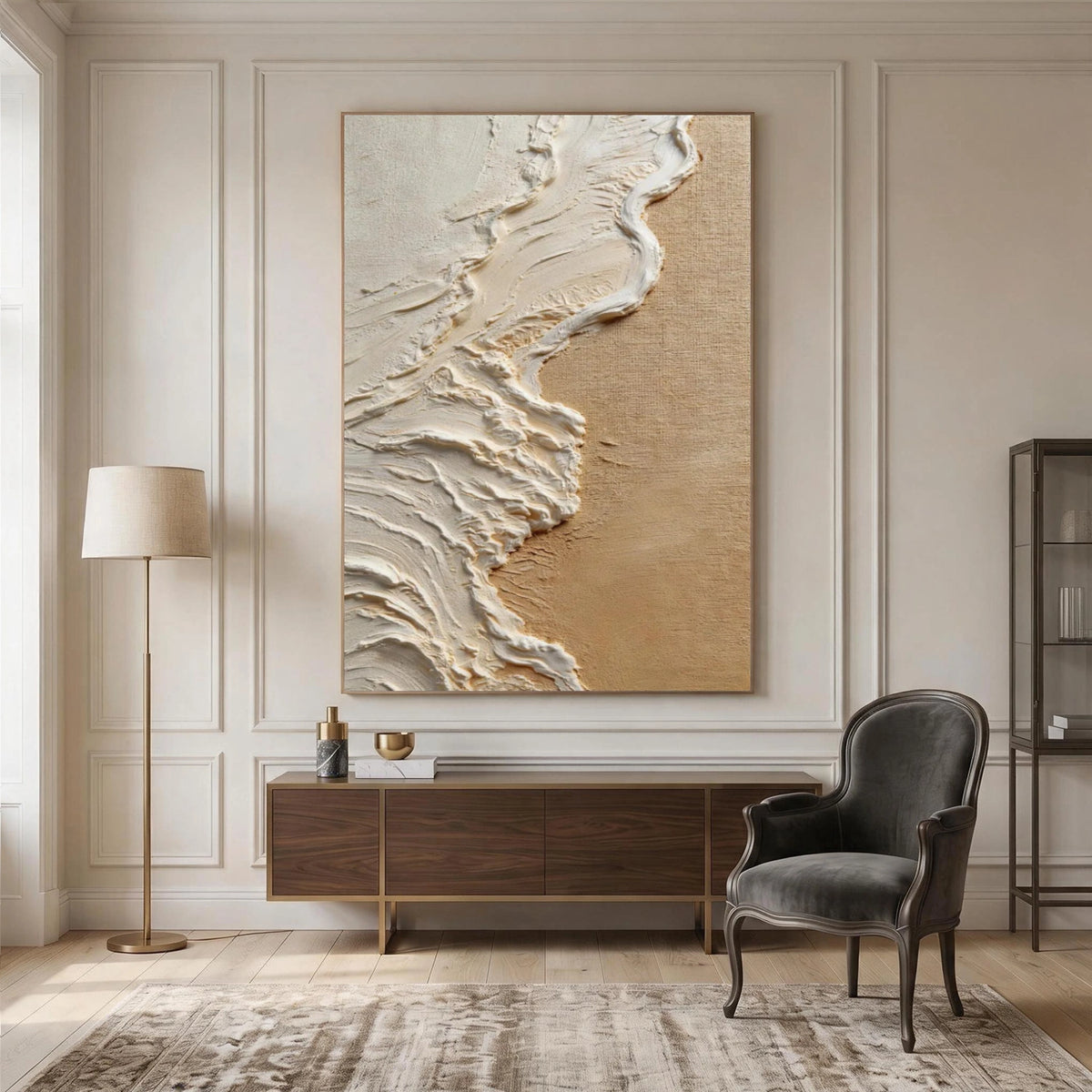 Abstract Ocean And Sky Textured Wall Art #OS126