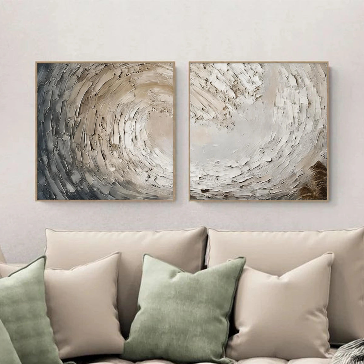 Abstract Ocean And Sky Textured Wall Art Set of 2 #OS144