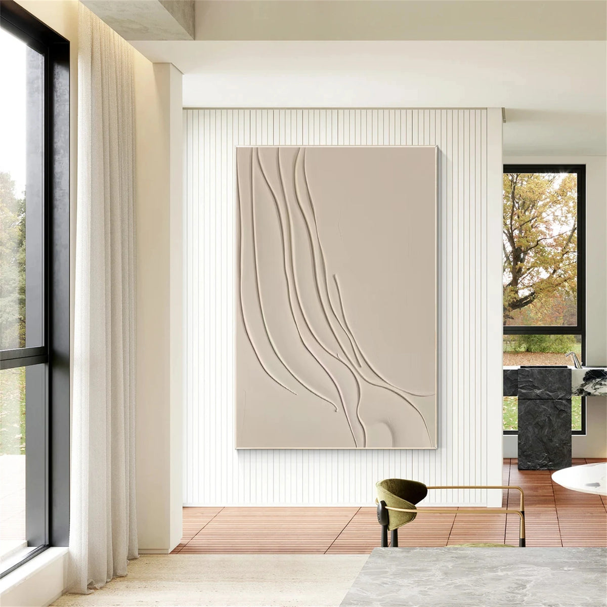 Beige Minimalist Textured Wall Art #MW020