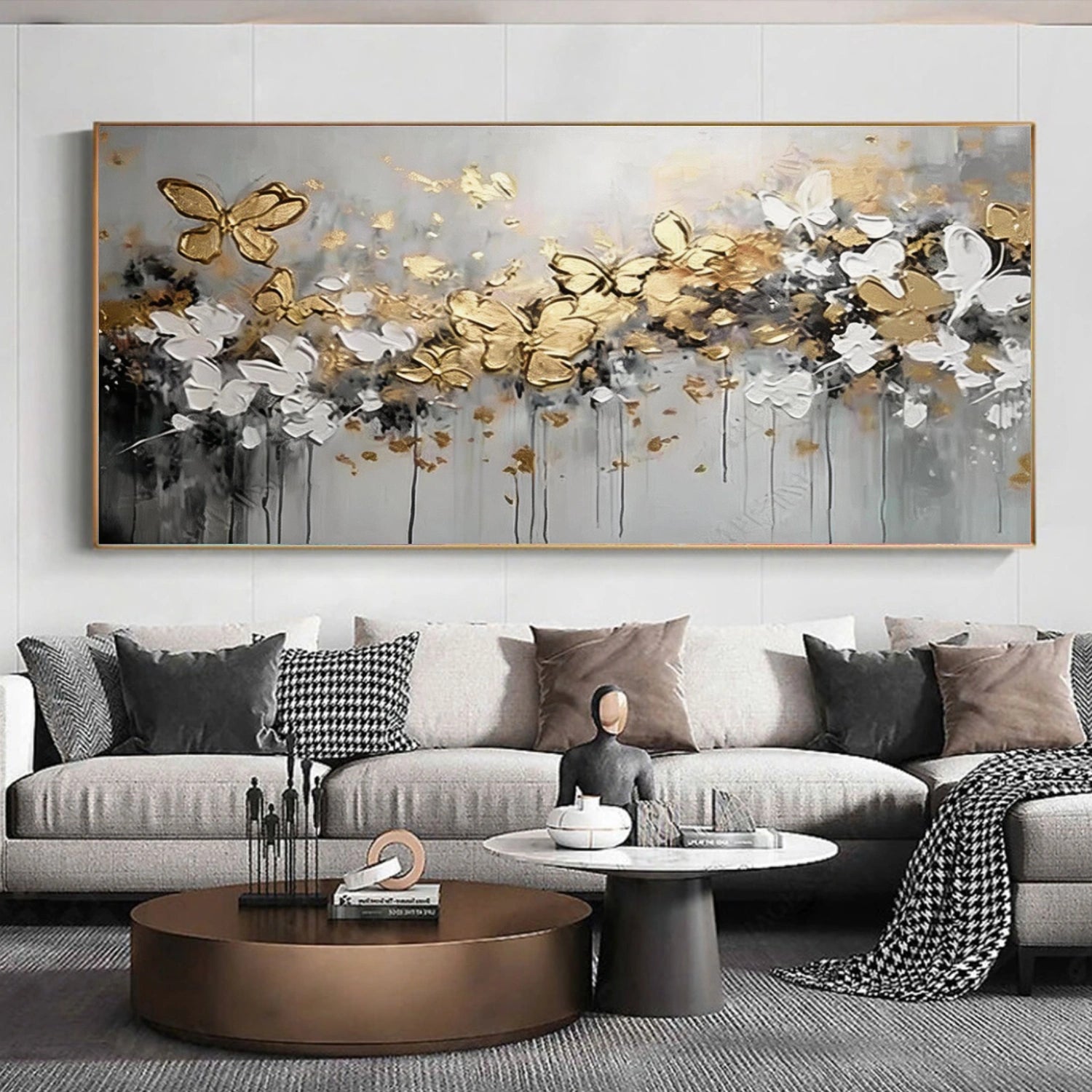 Abstract Flower And Tree Textured Wall Art #FT042