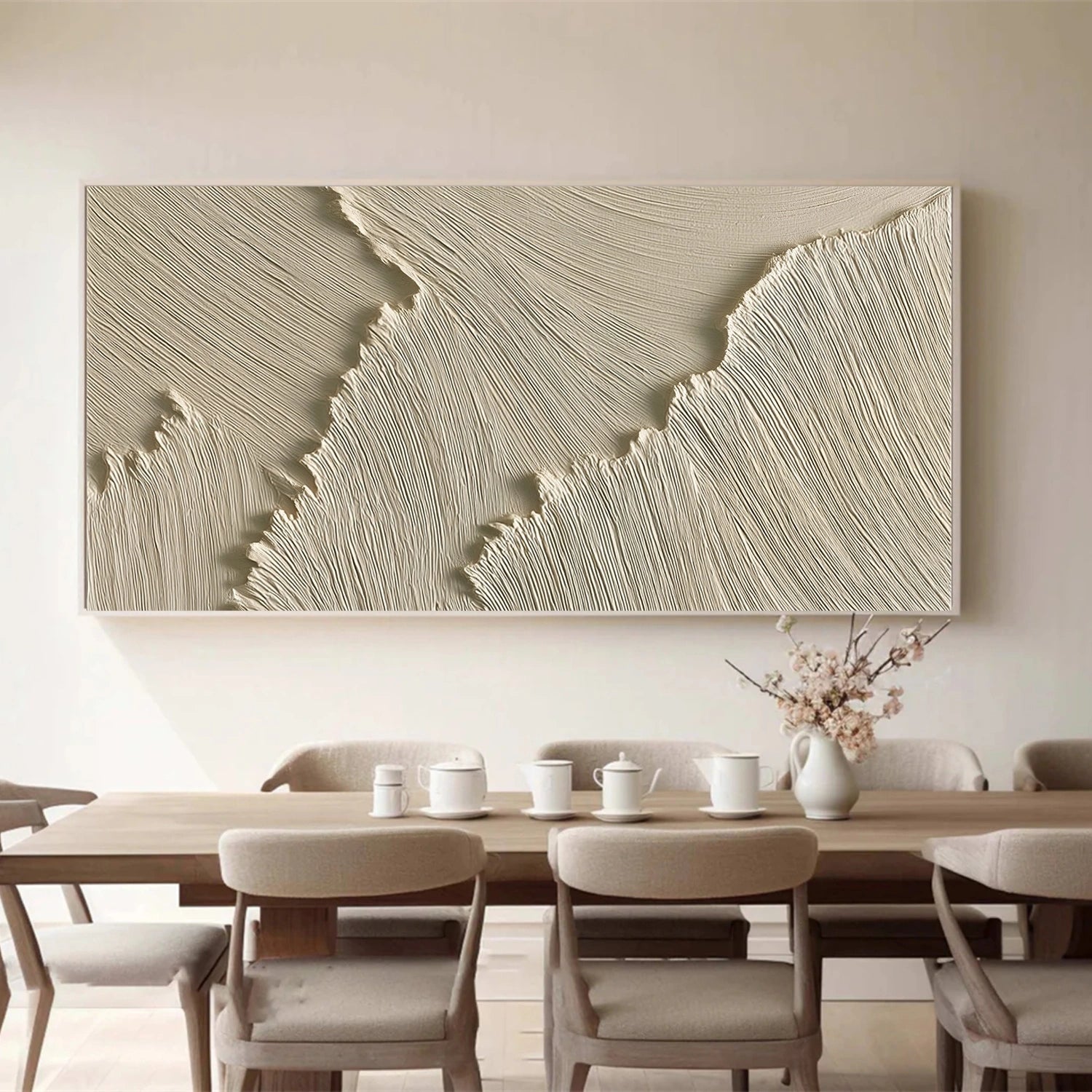 Beige Minimalist Textured Wall Art #MW029