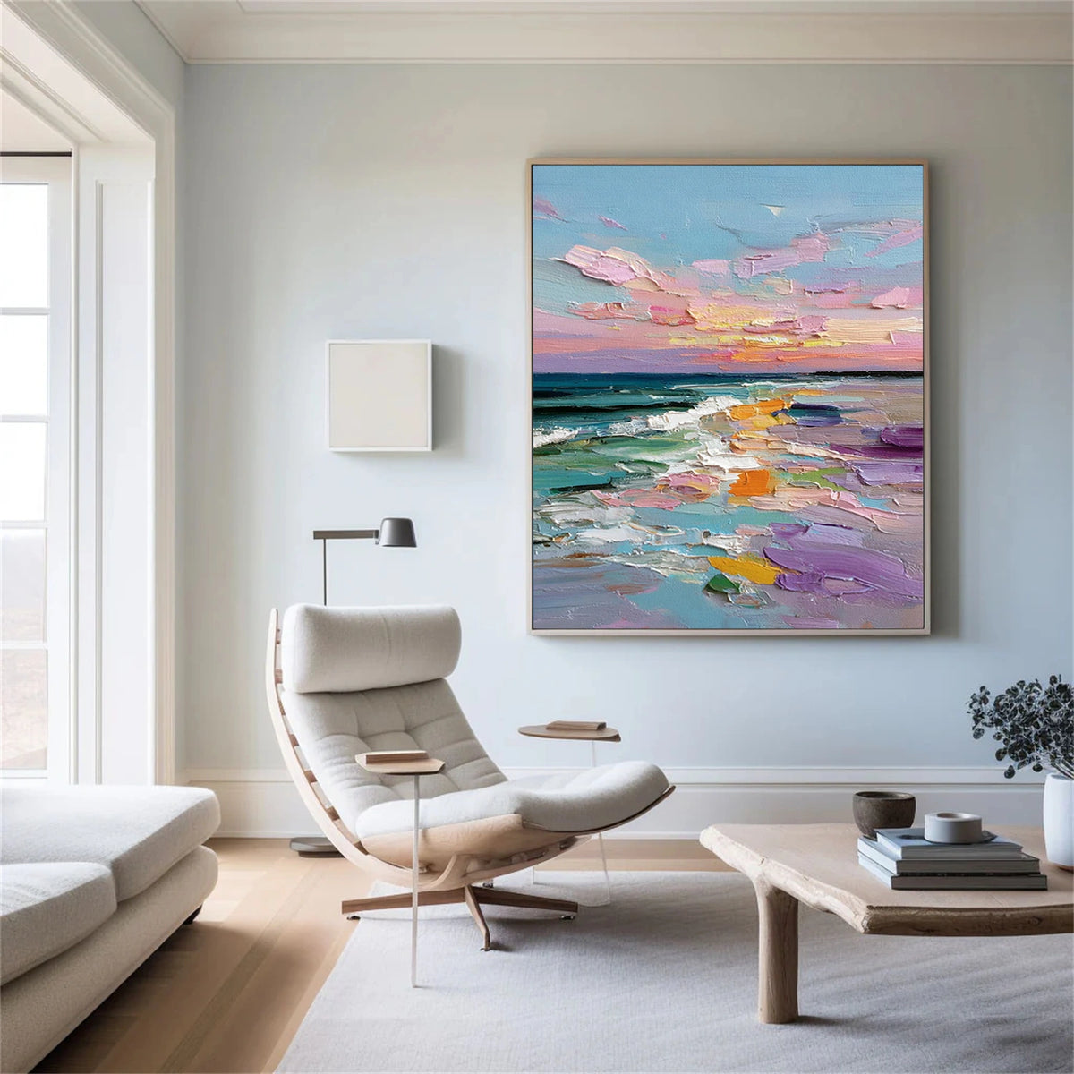 Abstract Ocean And Sky Textured Wall Art #OS031