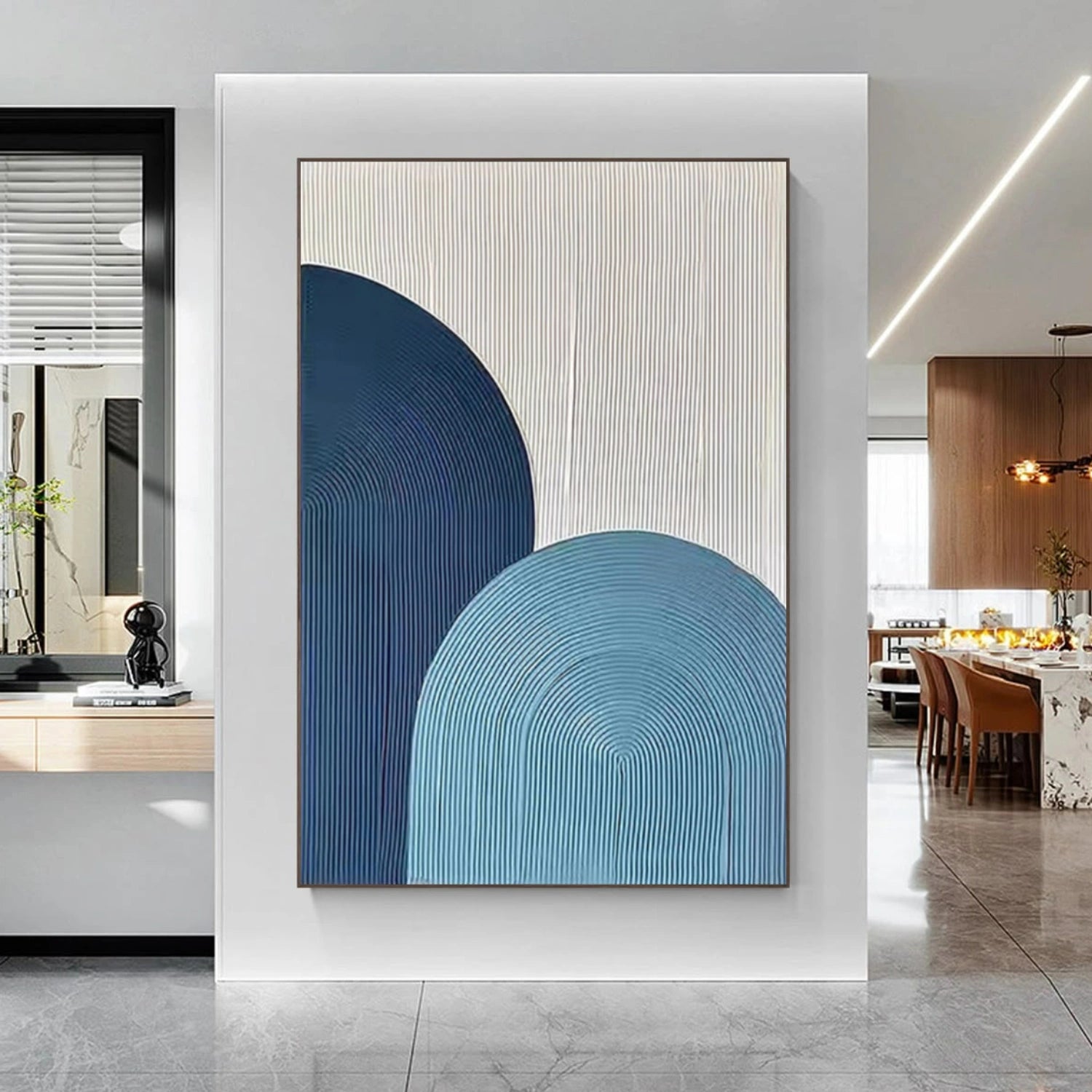 Blue Minimalist Textured Wall Art #MW007