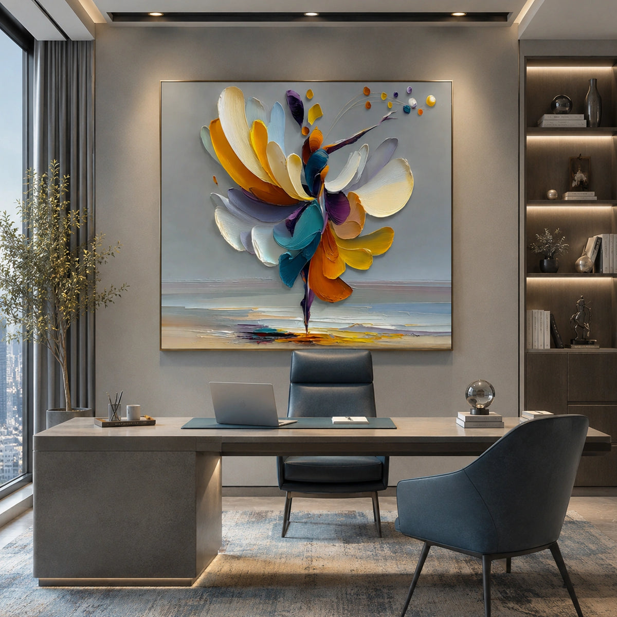 Abstract Portrait Textured Wall Art #LA025