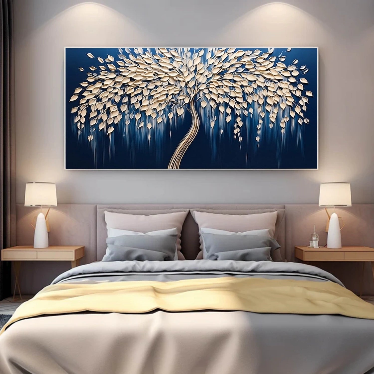 Abstract Flower And Tree Textured Wall Art #FT041