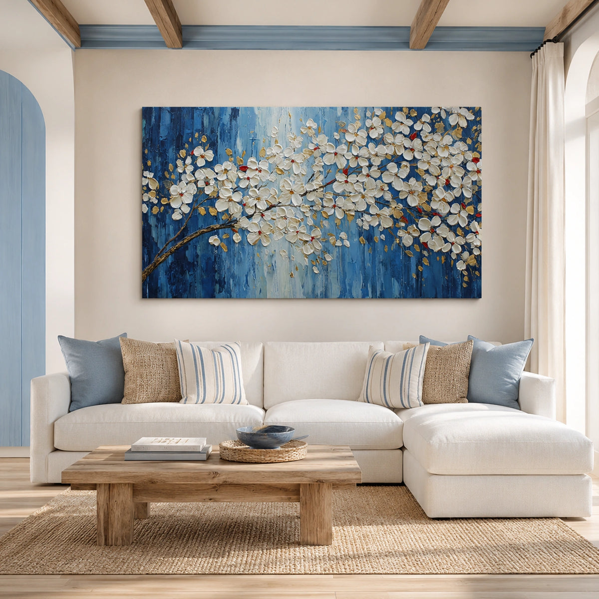 Abstract Flower And Tree Textured Wall Art #FT056