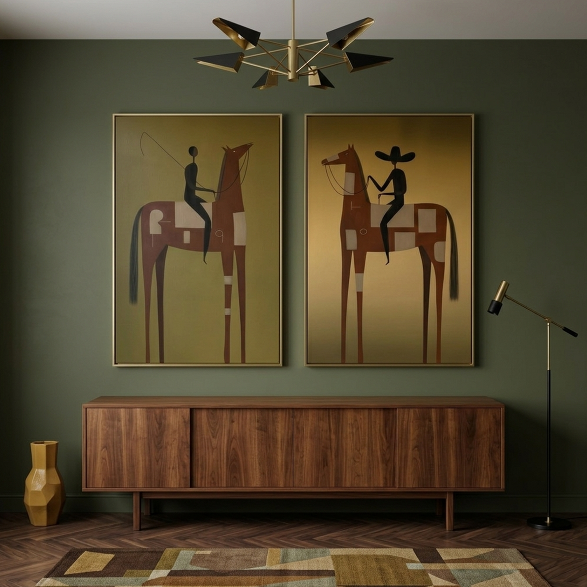 Western Cowboy Wall Art Set of 2 #AC 157