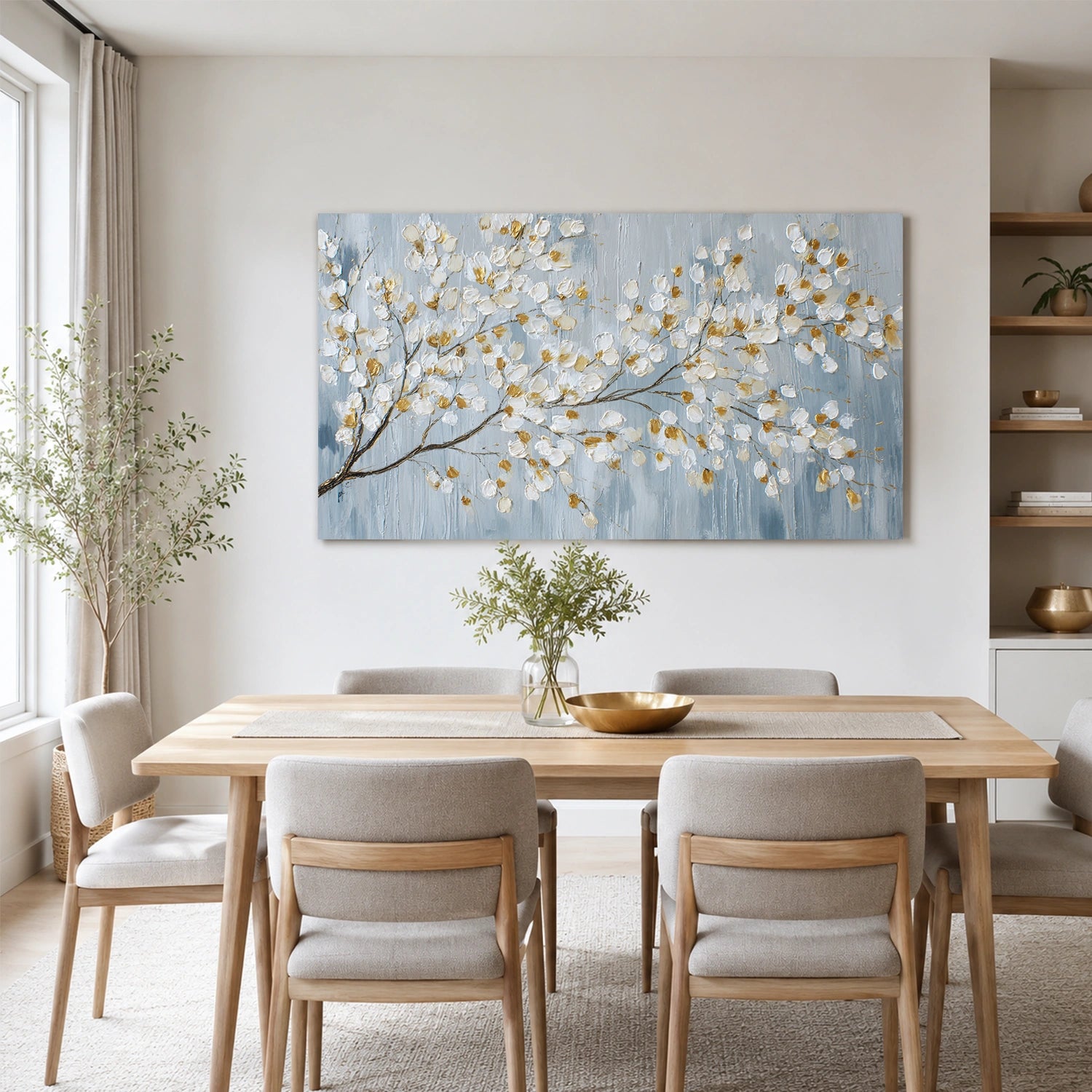 Abstract Flower And Tree Textured Wall Art #FT058