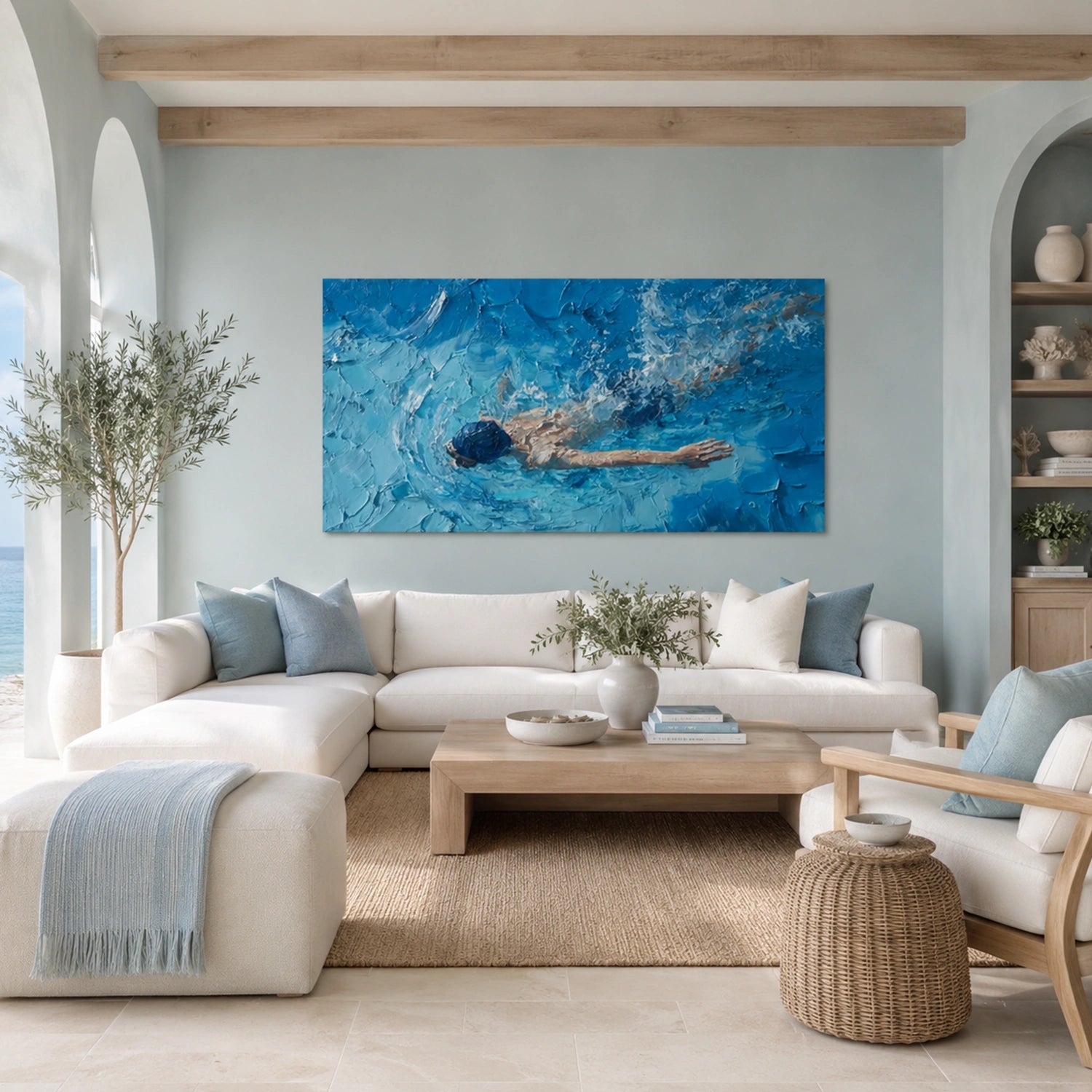 Swimming Sports Textured Wall Art #SC032