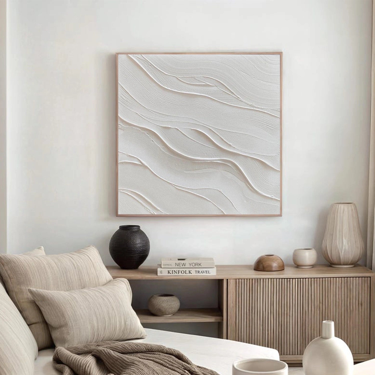 White Minimalist Textured Wall Art #MW036