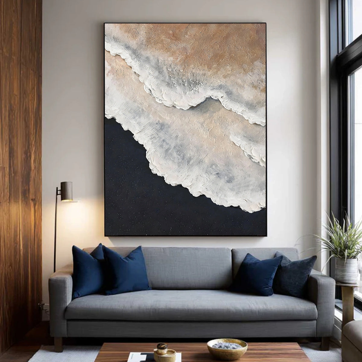 Abstract Ocean And Sky Textured Wall Art #OS033