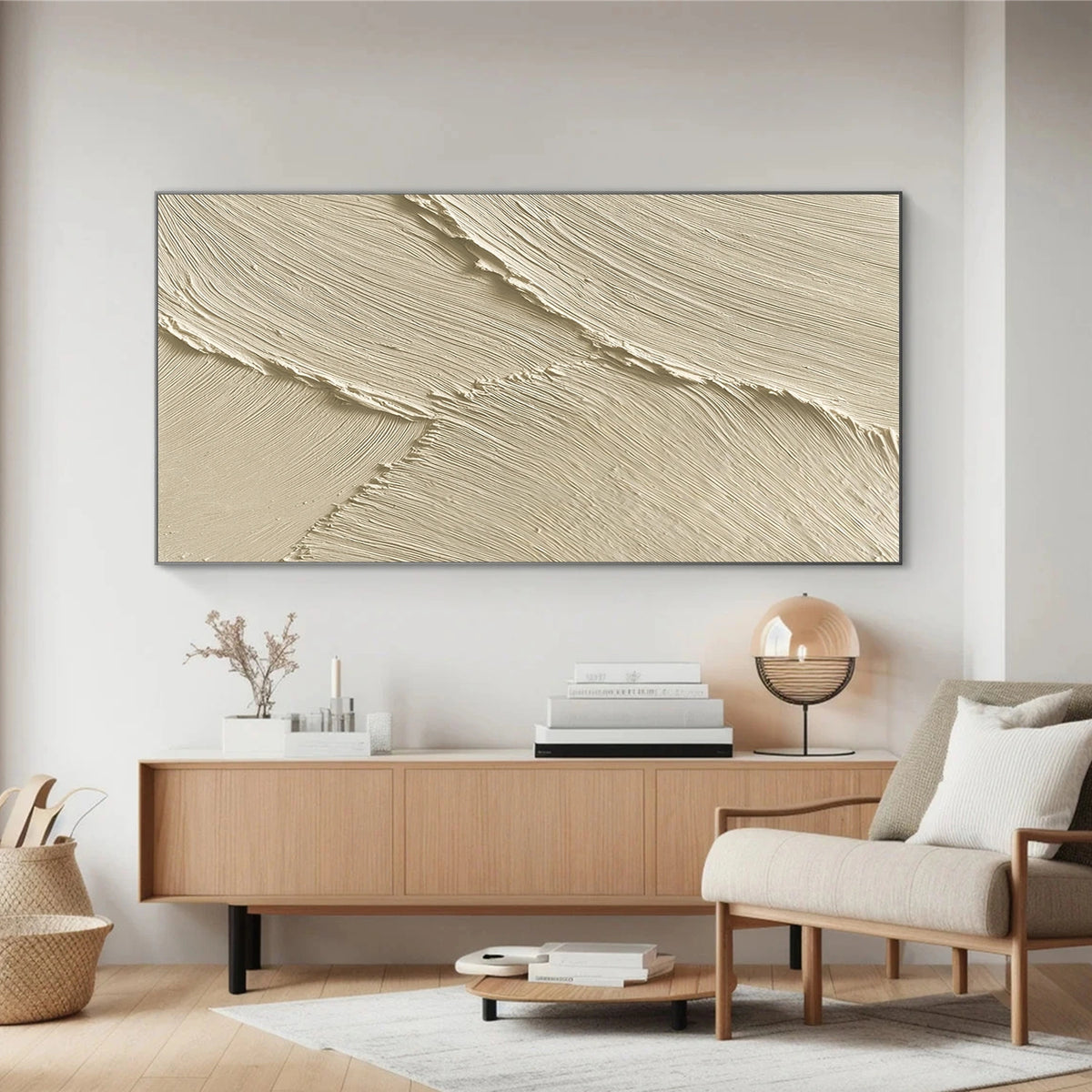 Beige Minimalist Textured Wall Art #MW028