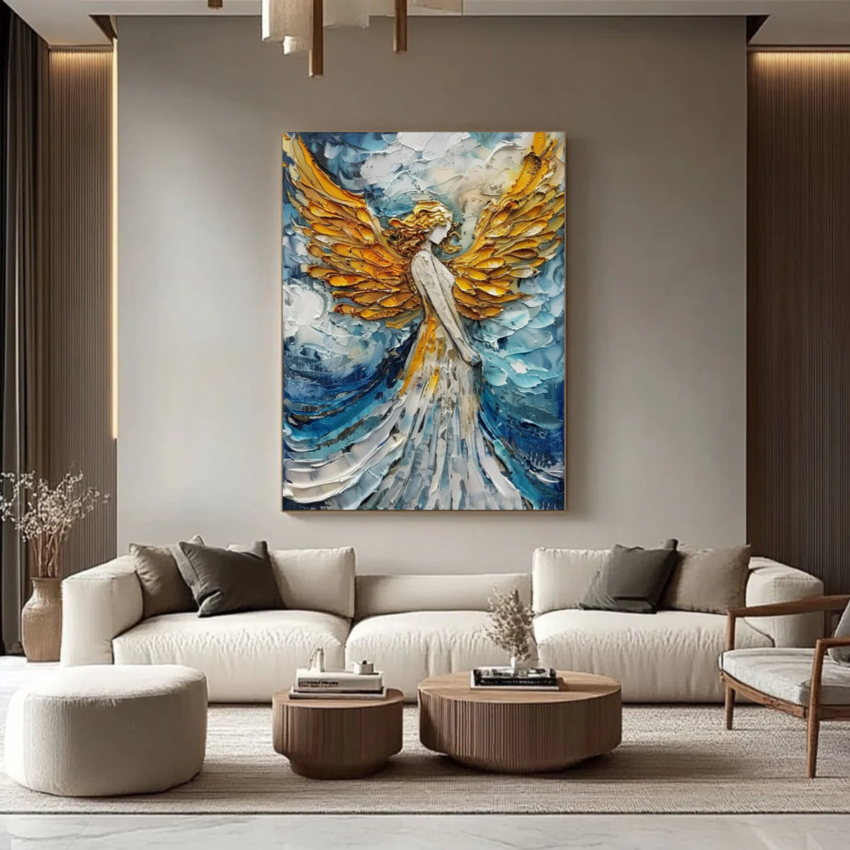 Abstract Angel Portrait Textured Wall Art #LA044