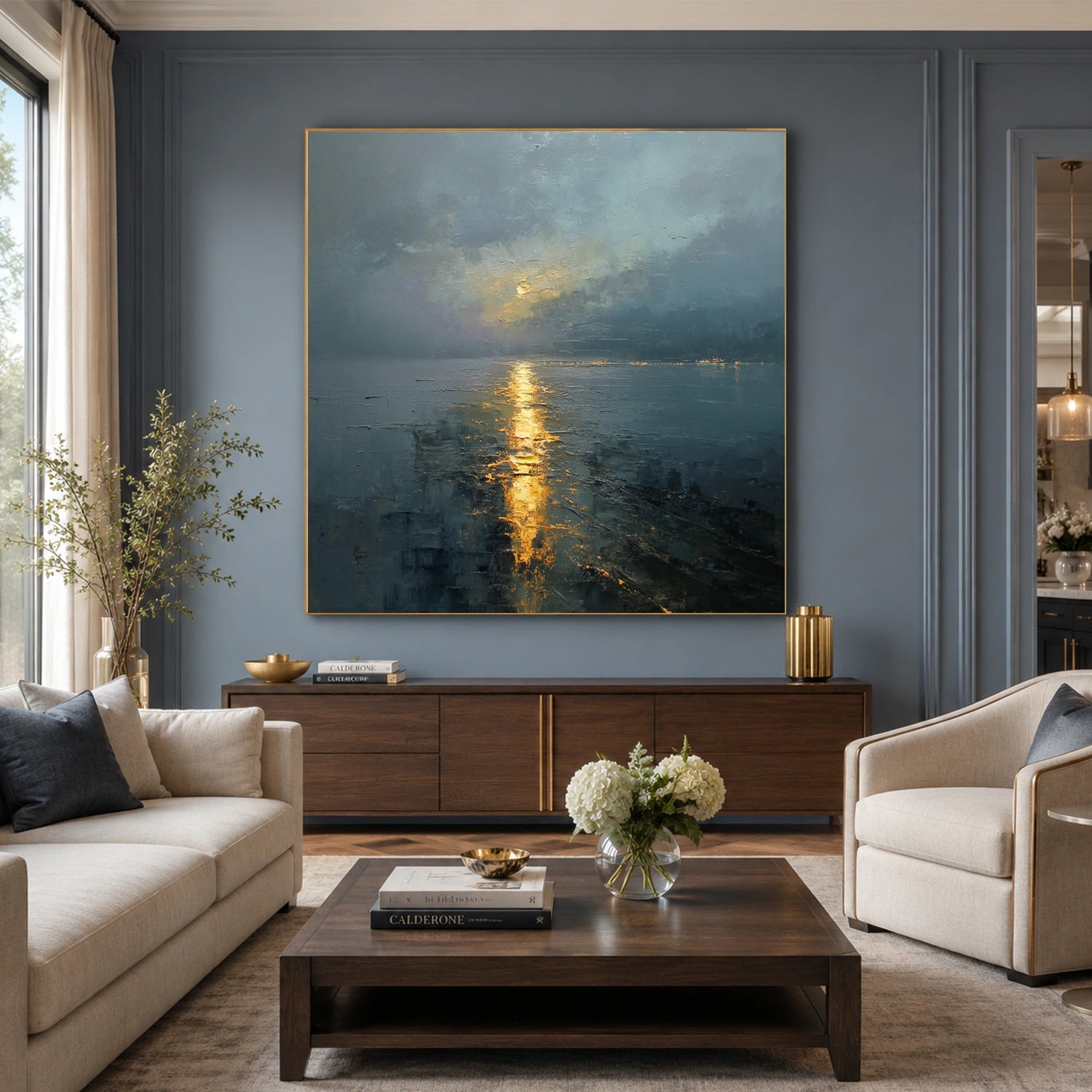 Abstract Ocean And Sky Wall Art #OS086