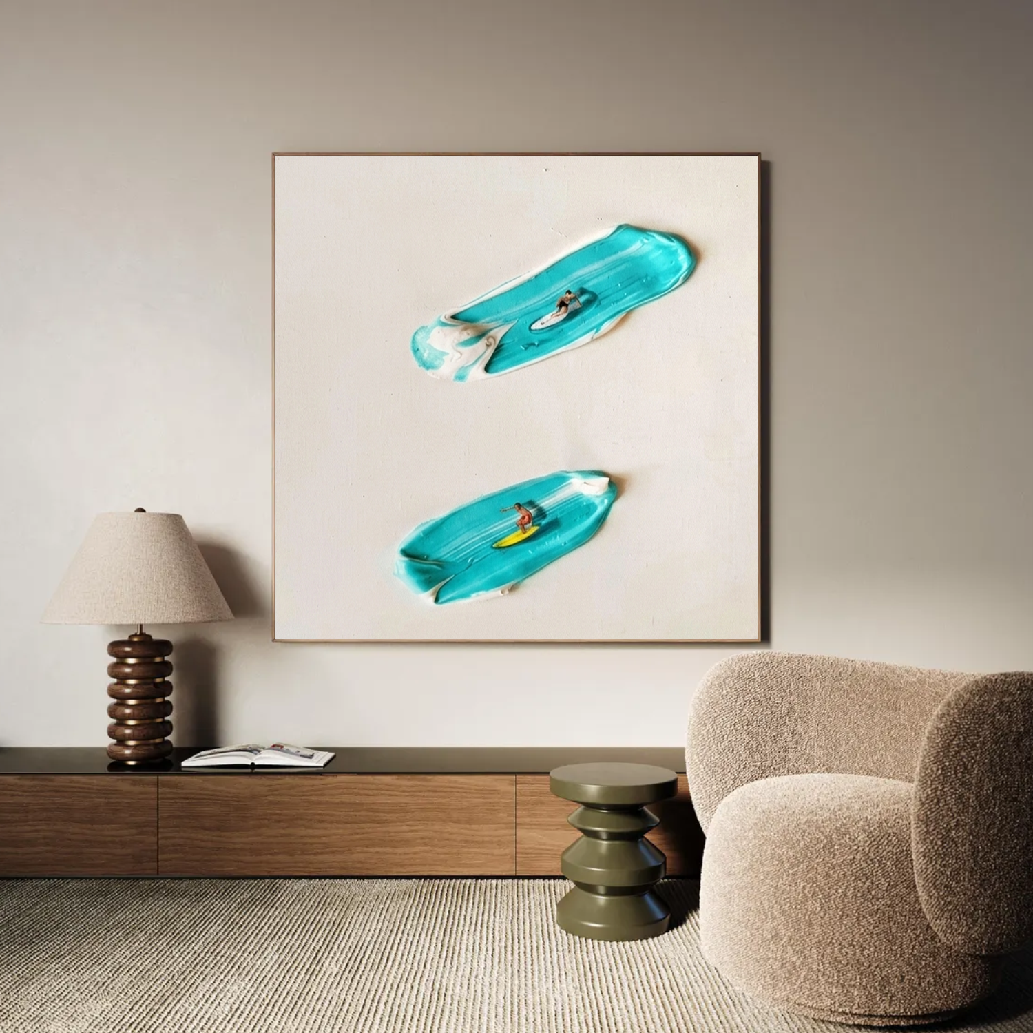 Surfing Sports Textured Wall Art #SC024