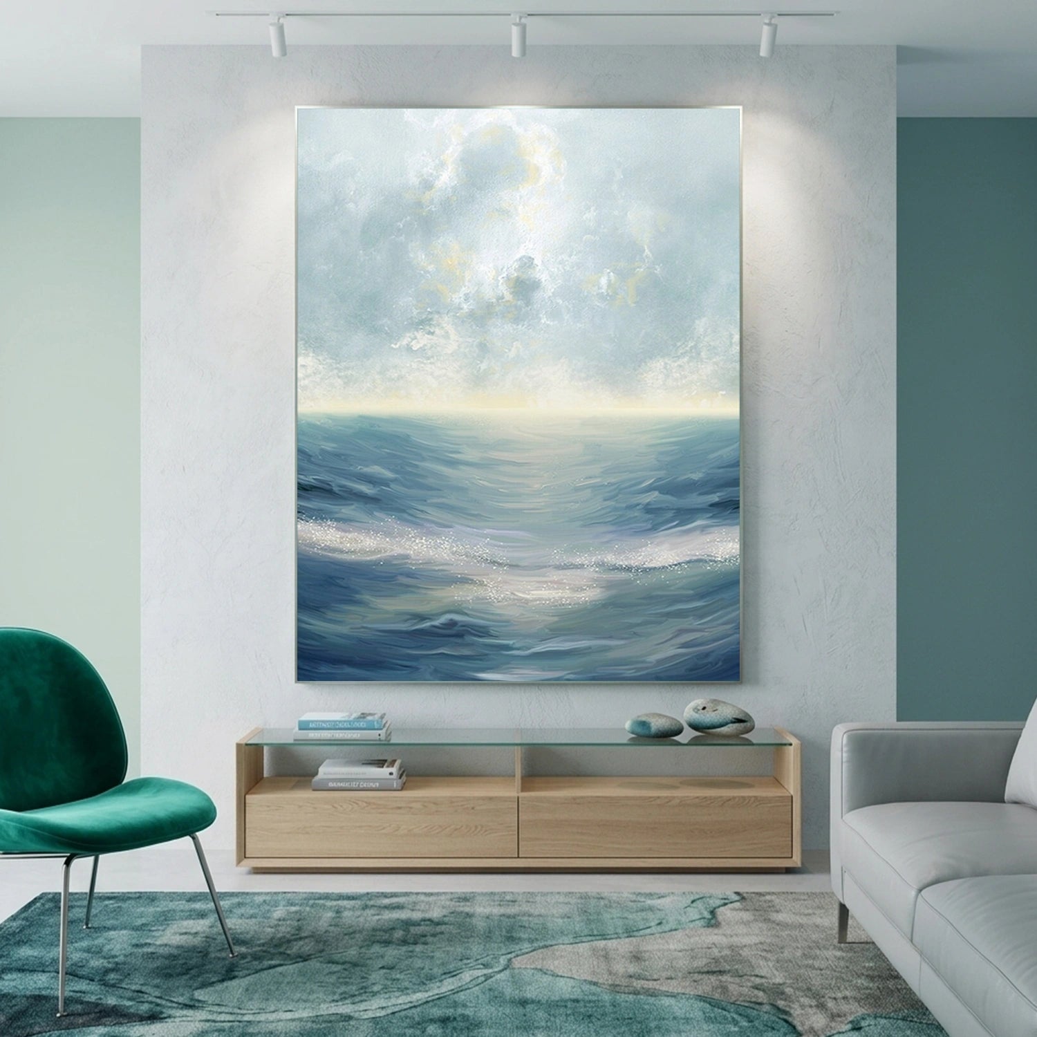 Abstract Ocean And Sky Wall Art #OS125