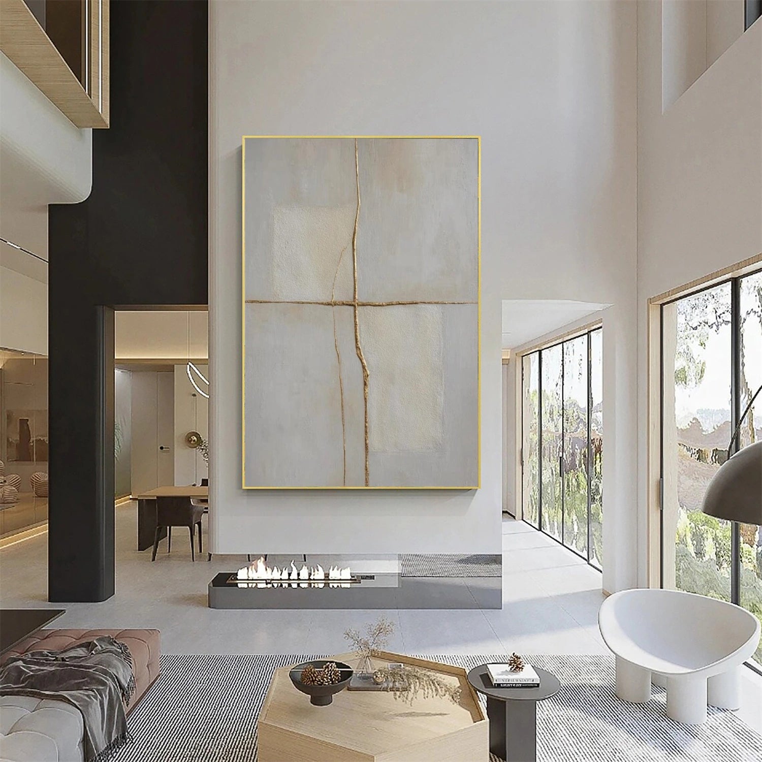 Gray Minimalist Textured Wall Art #MW005