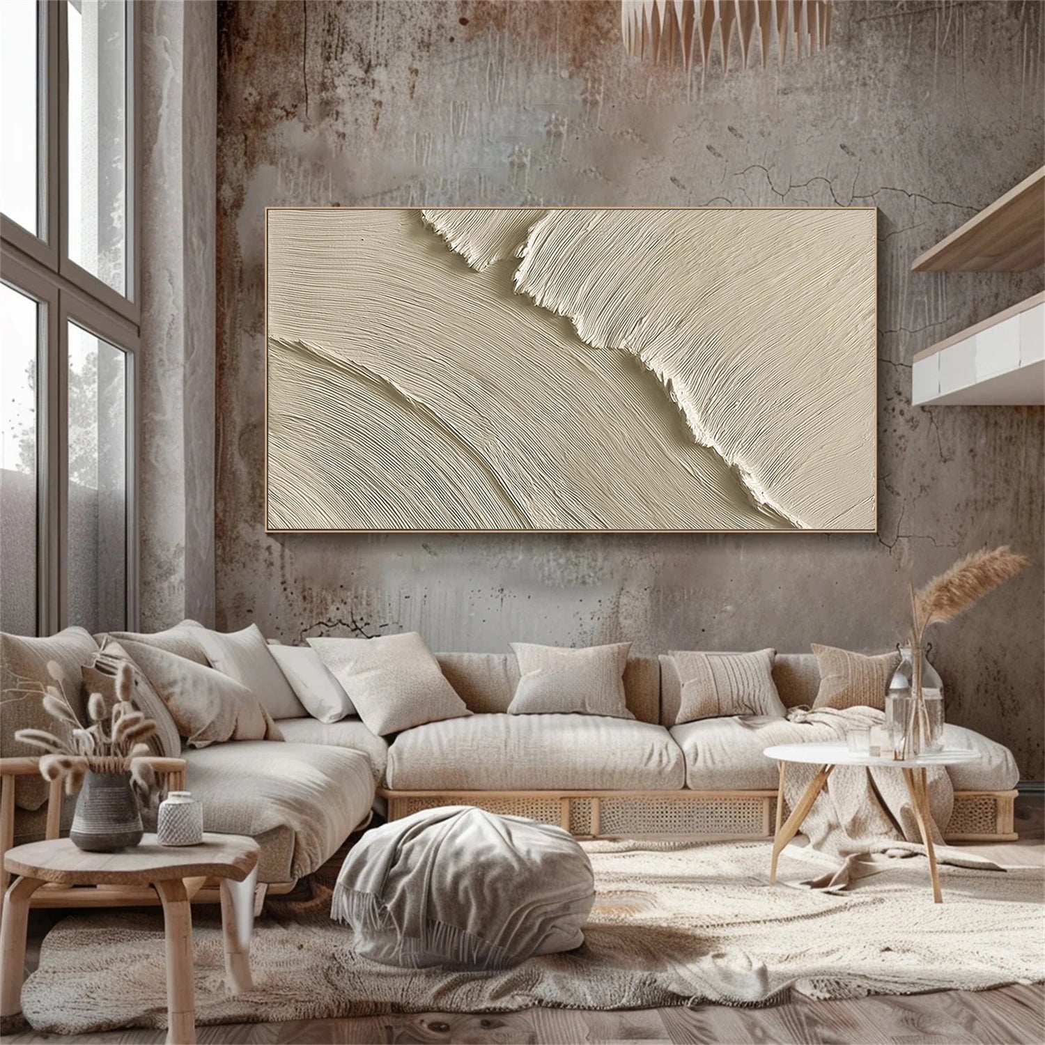 Beige Minimalist Textured Wall Art #MW026