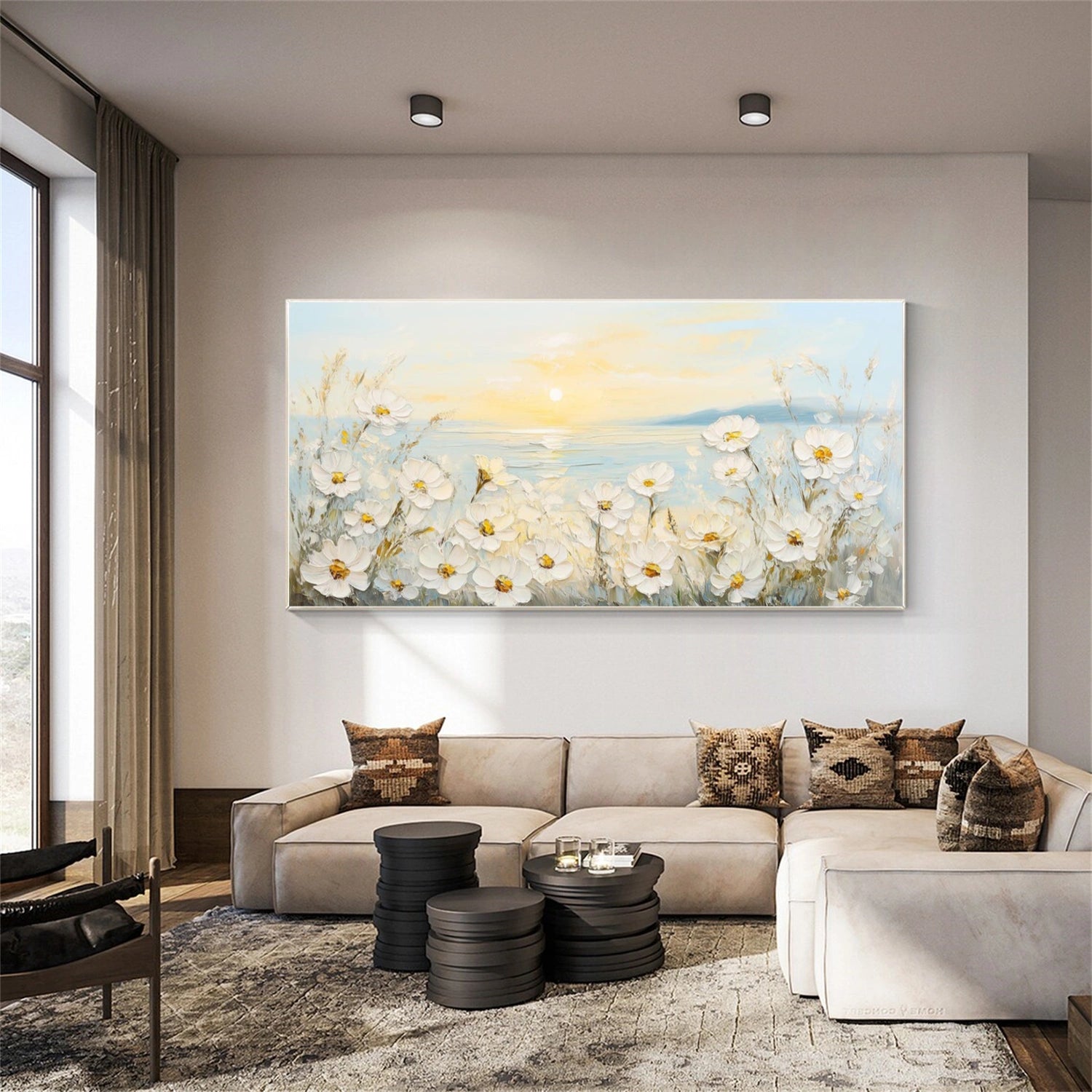Abstract Flower And Tree Textured Wall Art #FT022