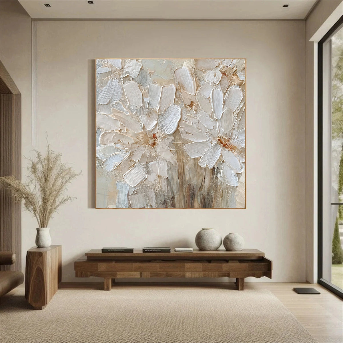 Abstract Flower And Tree Textured Wall Art #FT028