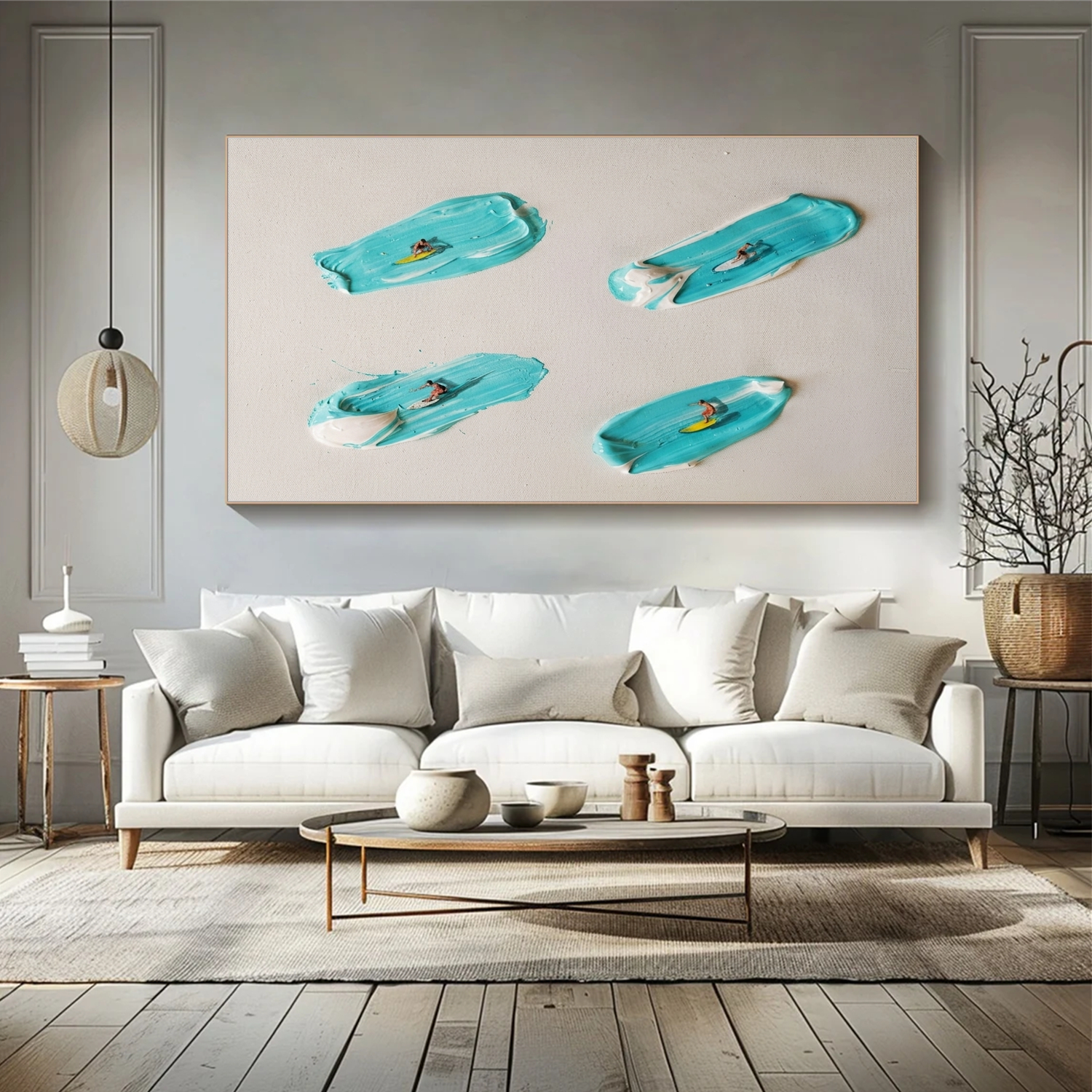 Surfing Sports Textured Wall Art #SC046