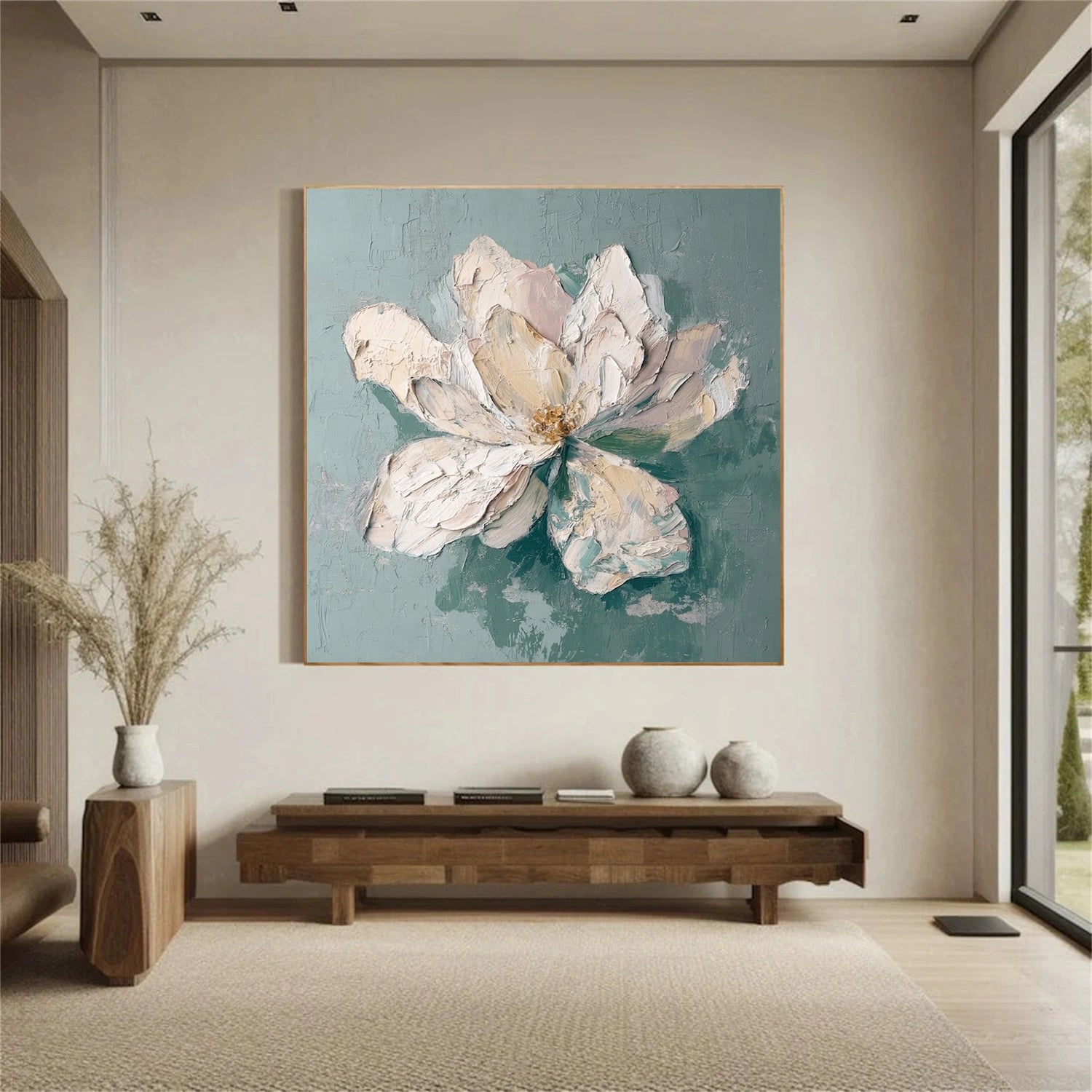 Abstract Flower And Tree Textured Wall Art #FT039