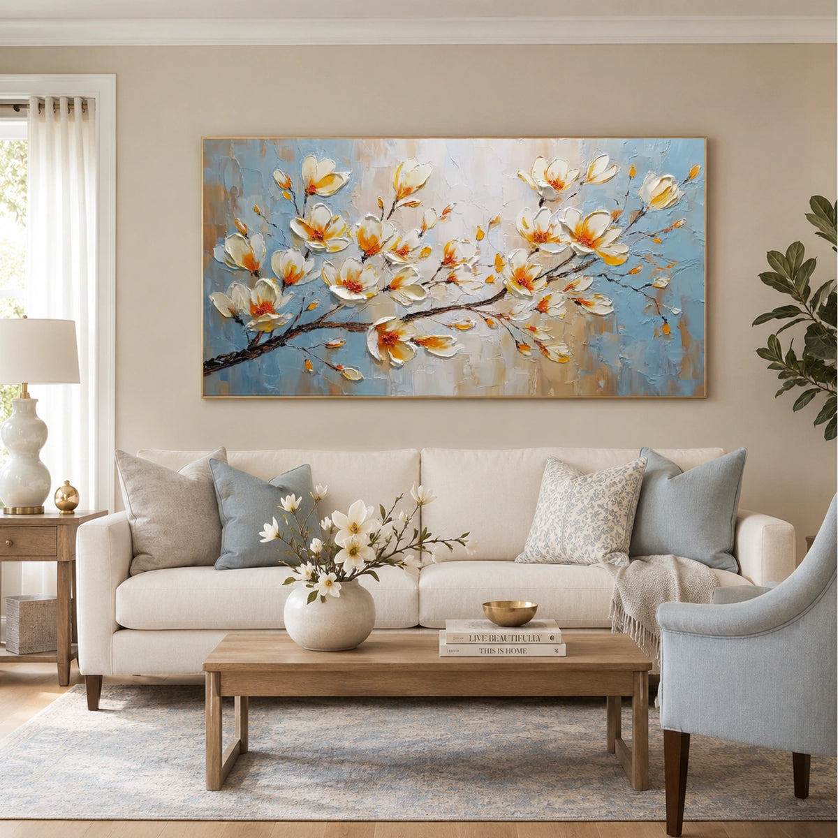 Abstract Flower And Tree Textured Wall Art #FT051
