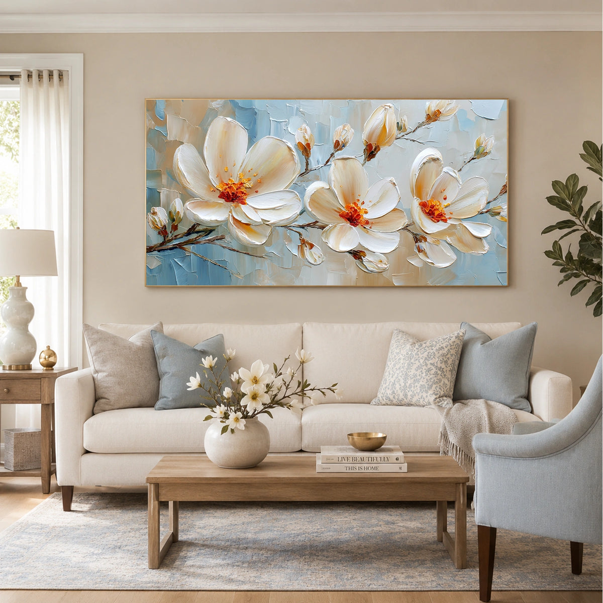 Abstract Flower And Tree Textured Wall Art #FT052