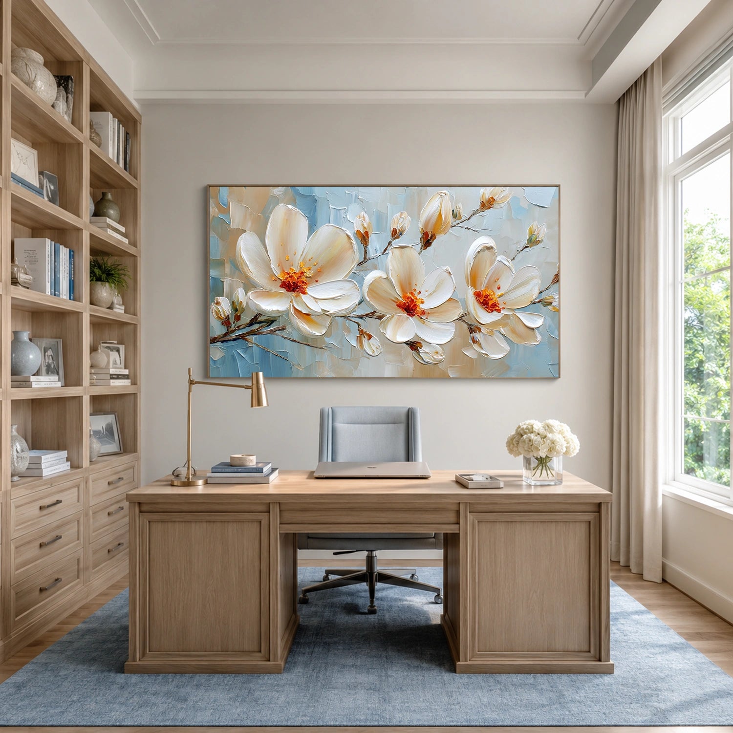 Abstract Flower And Tree Textured Wall Art #FT052