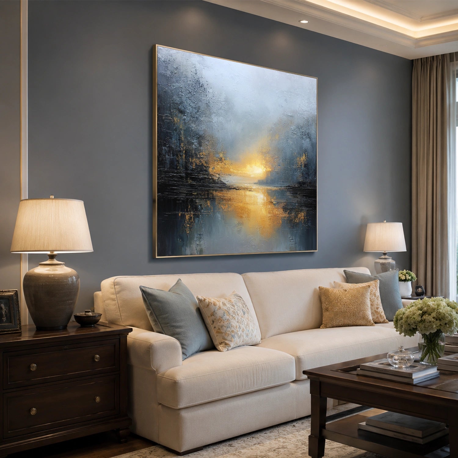 Abstract Ocean And Sky Wall Art #OS087