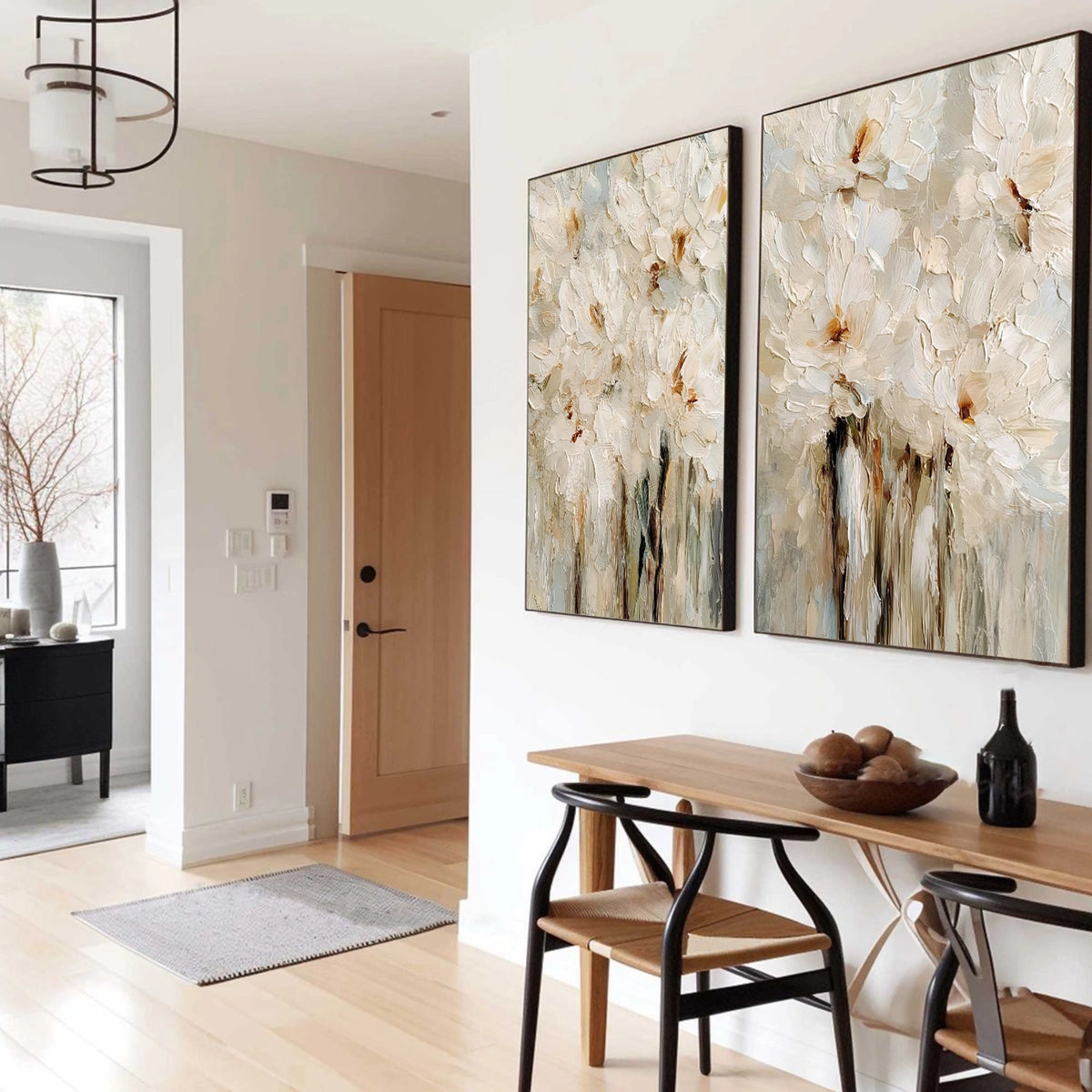 Abstract Flower And Tree Textured Wall Art Set of 2 #FT030
