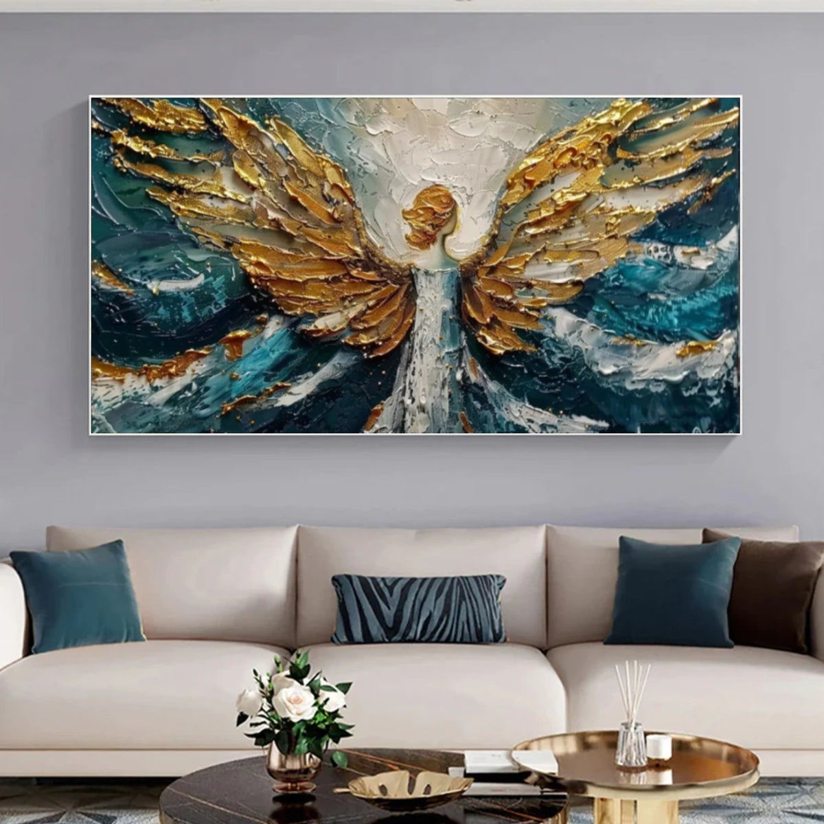 Abstract Angel Portrait Textured Wall Art #LA046