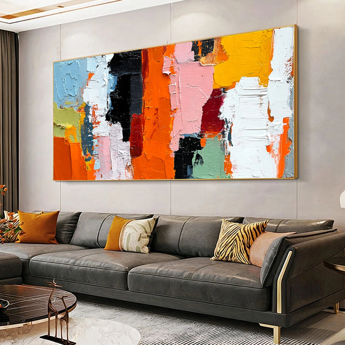 Colorful Abstract Textured Wall Art #AW016