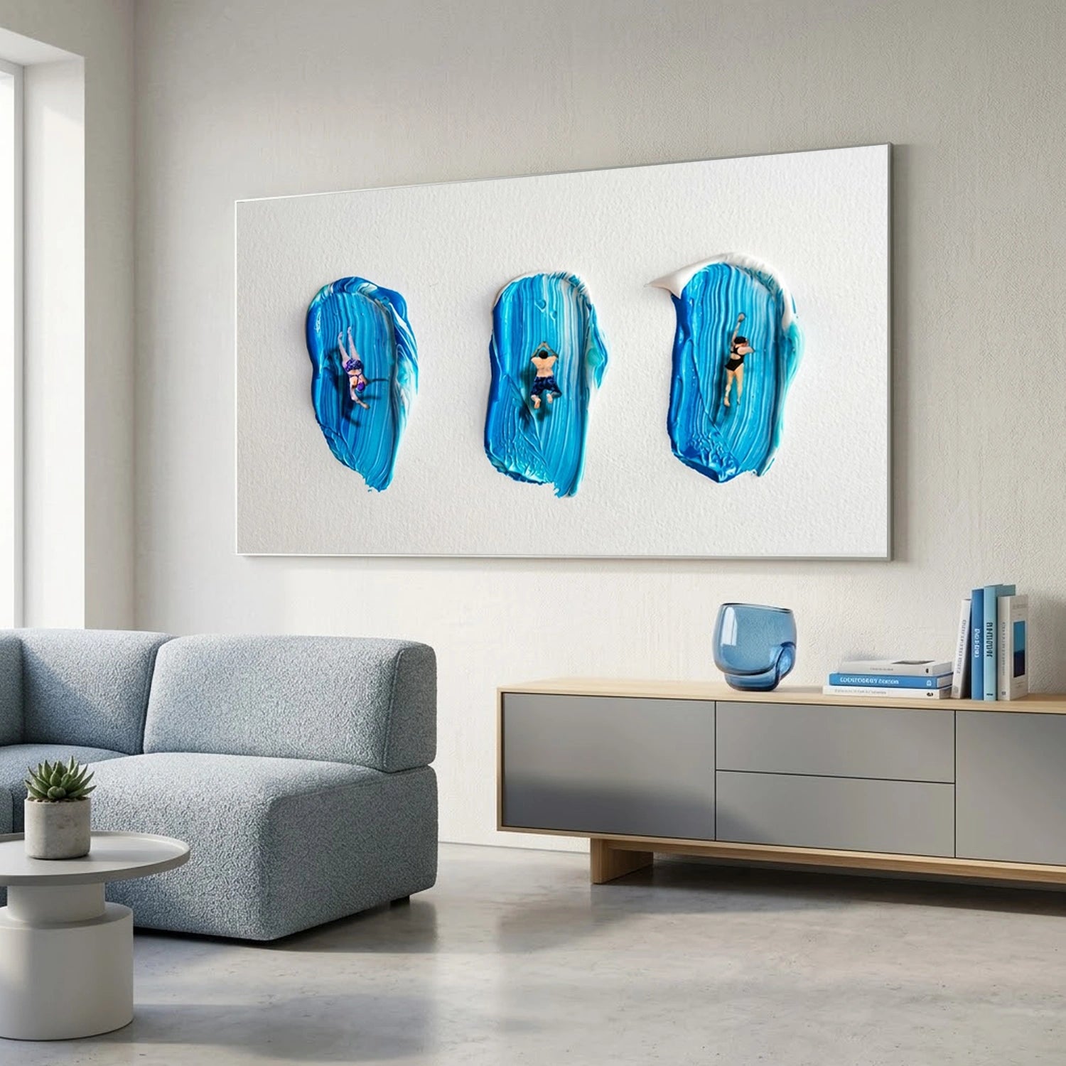 Surfing Sports Textured Wall Art #SC045