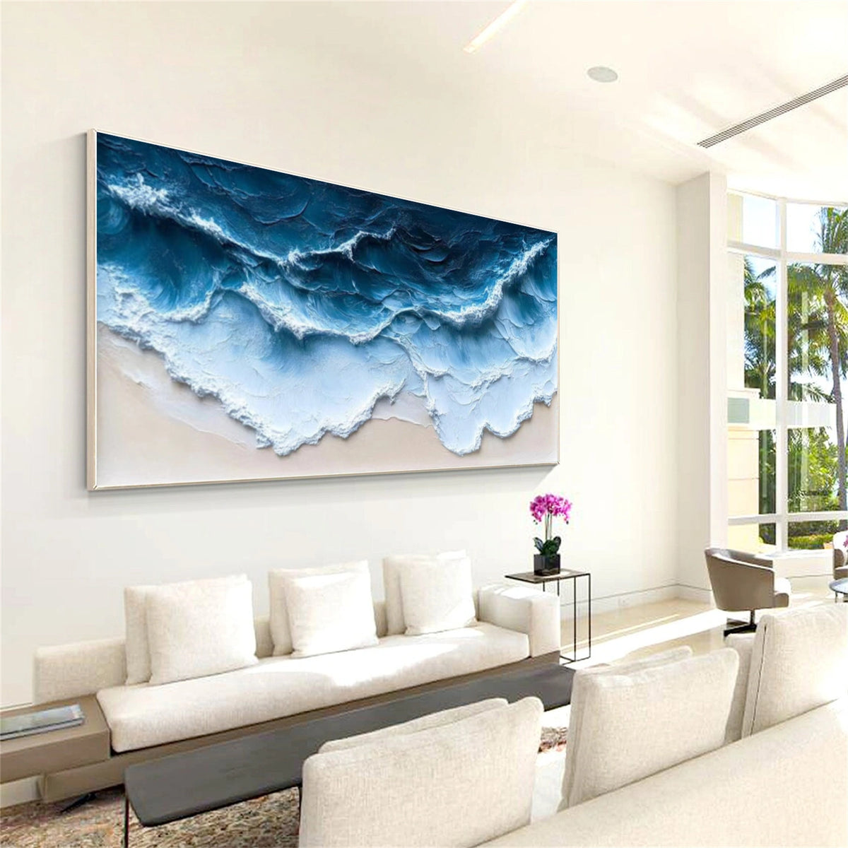 Abstract Ocean And Sky Textured Wall Art #OS137