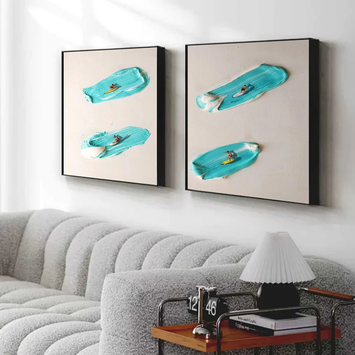 Surfing Sports Textured Wall Art Set of 2 #SC051