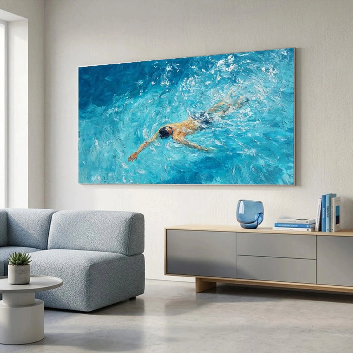 Swimming Sports Textured Wall Art #SC033