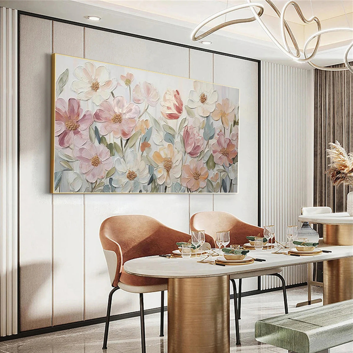 Abstract Flower And Tree Textured Wall Art #FT035