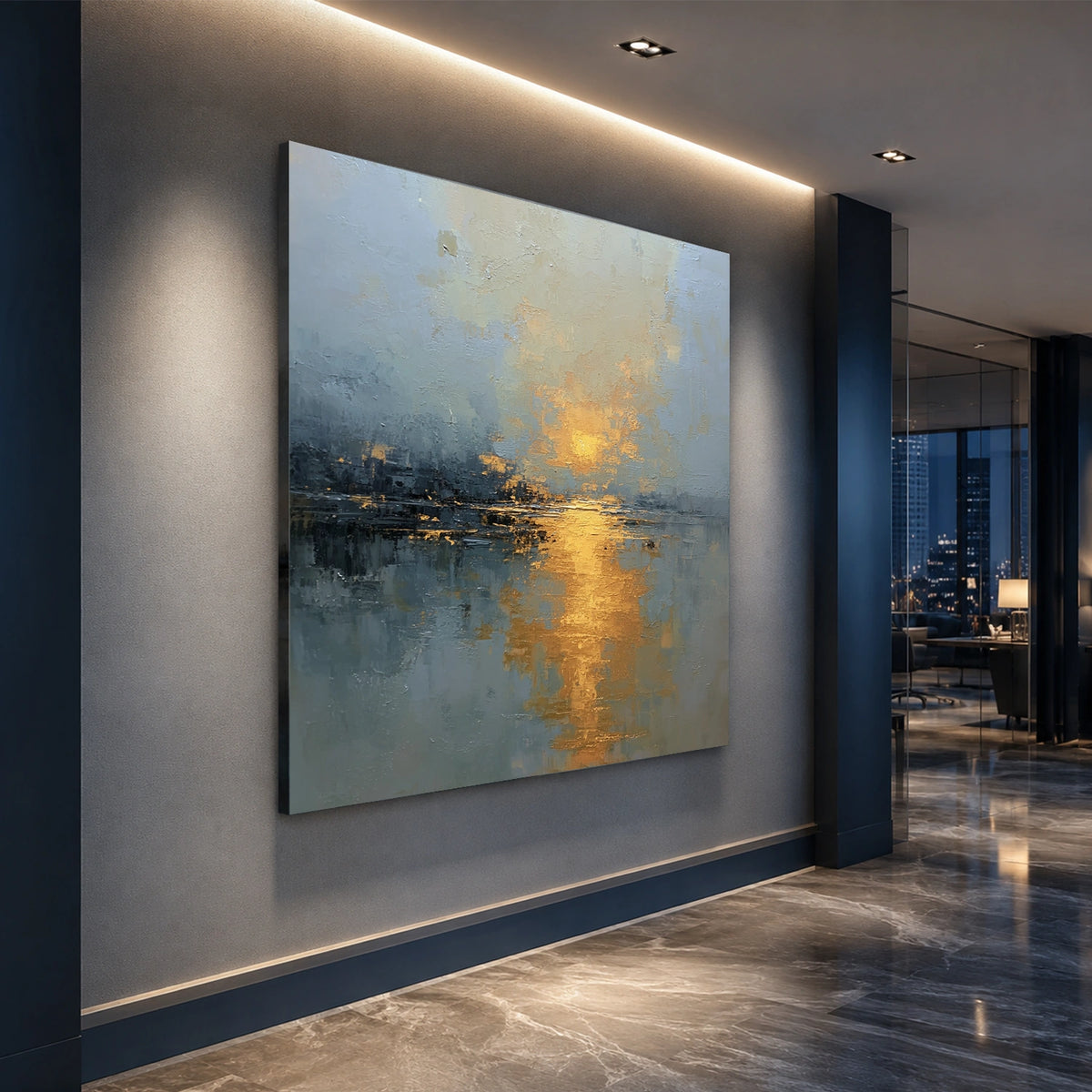 Abstract Ocean And Sky Wall Art #OS078